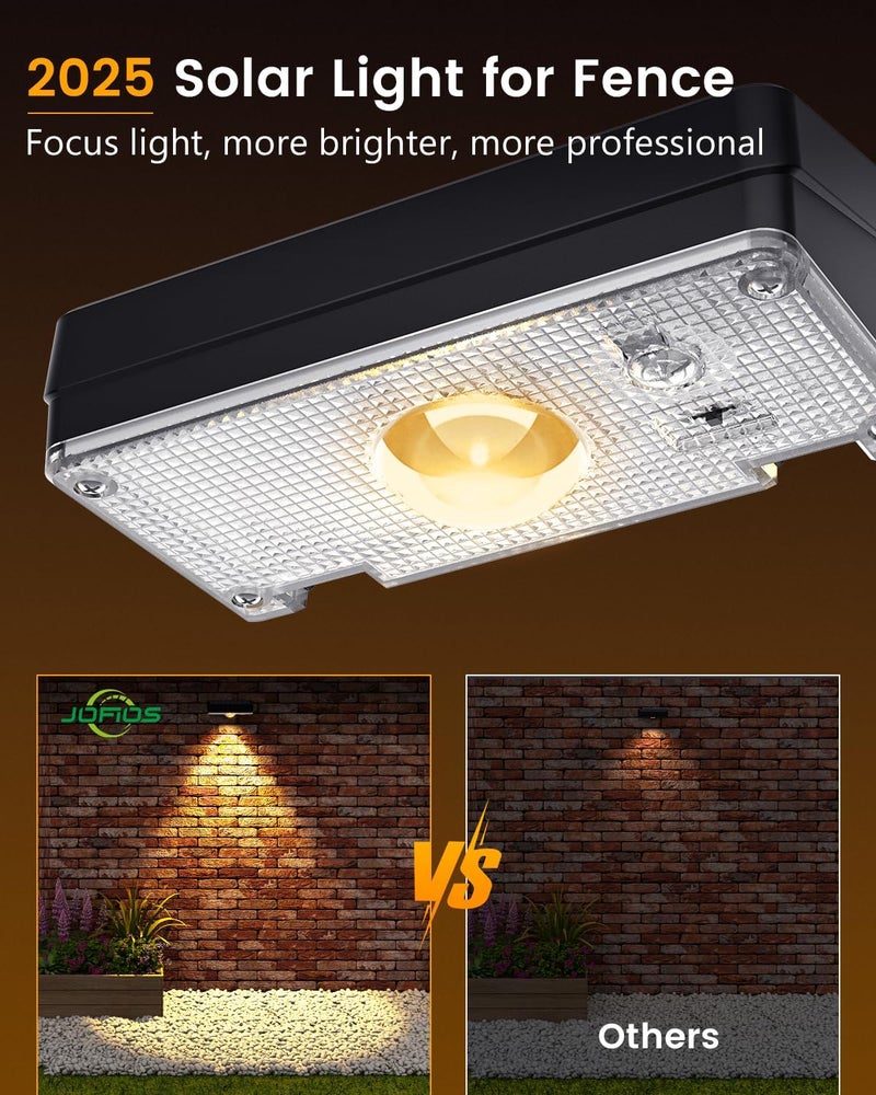 JOFIOS Solar Fence Lights Outdoor, 12 Pack, 50LM Ultra Bright, 3 Color Temperatures & RGB, IP65 Waterproof, Dusk-to-Dawn Solar Powered Fence Lights for Patio, Railing, Pool, Porch, Backyard(Black) - Image 4